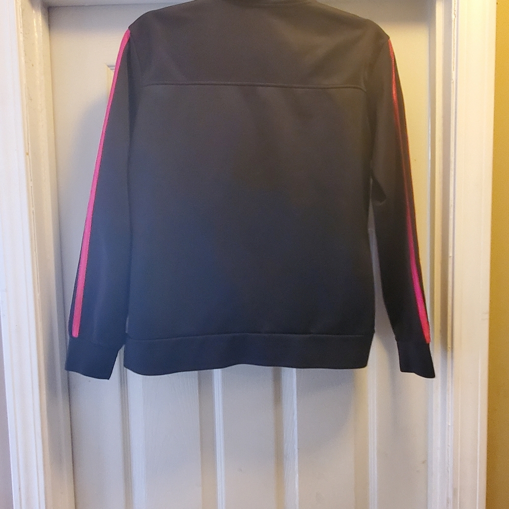 Adidas Black and Pink Zip-Up Jacket Xl